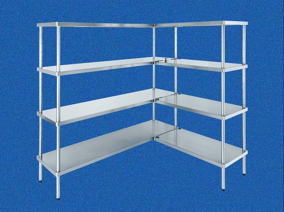 Shelves for cold rooms in stainless steel