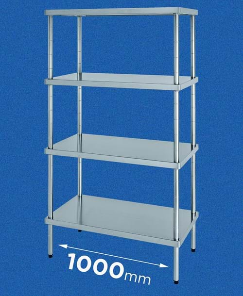 Scaffale ESTRO INOX in acciaio inox: lunghezza 1000 mm