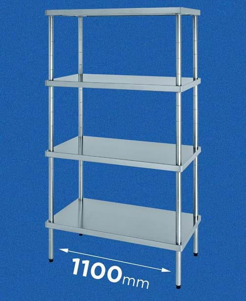 Scaffale ESTRO INOX in acciaio inox: lunghezza 1100 mm