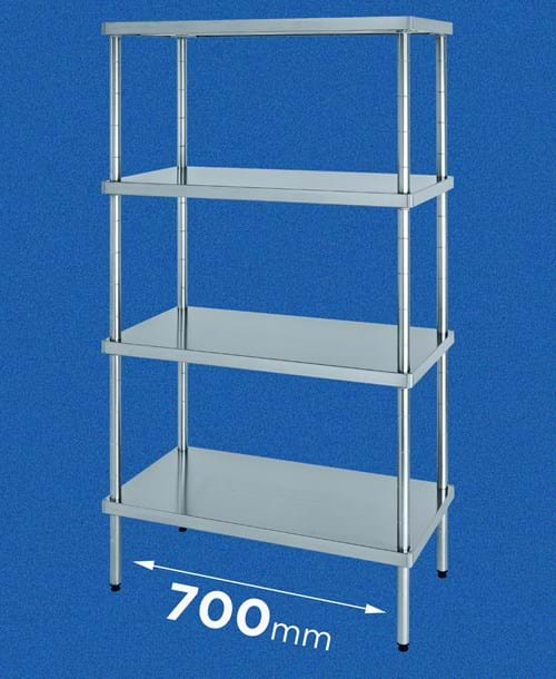 Scaffale ESTRO INOX in acciaio inox: lunghezza 700 mm