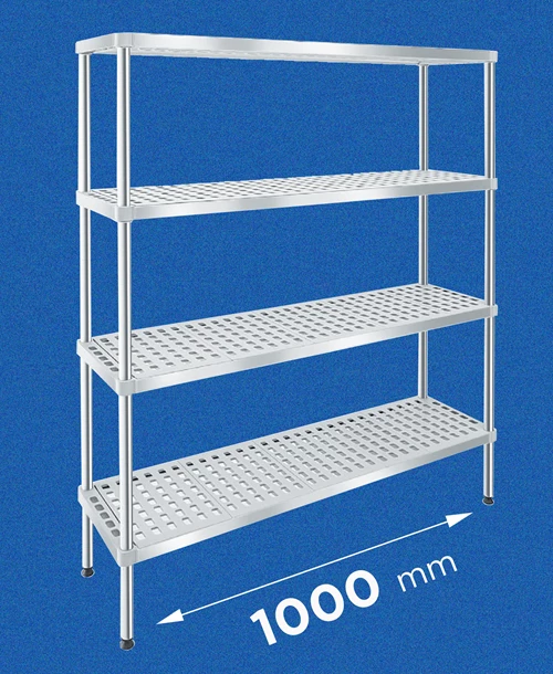 Scaffale in acciaio e plastica modulare per celle frigorifere da 1000 mm: modello INOXPLAST