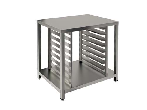SPP model oven support: with upper shelf, lower shelf and tray holder